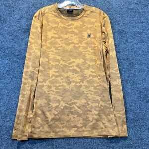 Spyder Active ProWeb Shirt Mens Medium Tan Camo Performance Long Sleeve Gorpcore